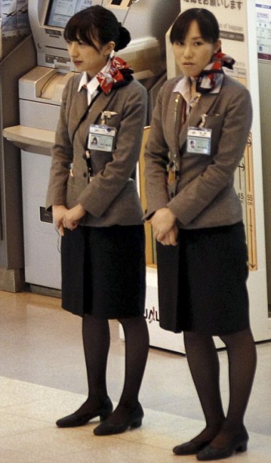 The JAL stewardess uniforms are in high demand on the black market among the sex industry and fetishists
